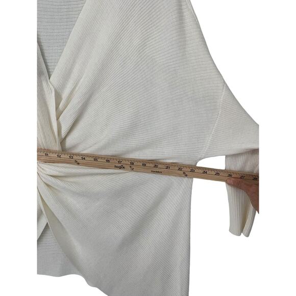 1.STATE Sylvia Ribbed Soft Knit Twist Back Sweater Womens Small Ivory Oversized - Picture 5 of 10